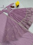 TRENDING GEORGETTE EMBROIDERY SEQUENCE WORK LEHENGA CHOLI WITH DUPATTA WEDDING WEAR WHOLESALE PRICE ETHNIC GARMENT (4)