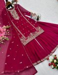 TRENDING GEORGETTE EMBROIDERY SEQUENCE WORK TOP SHARARA WITH DUPATTA PARTY WEAR WHOLESALE PRICE ETHNIC GARMENT (9)