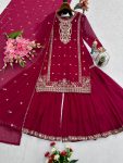TRENDING GEORGETTE EMBROIDERY SEQUENCE WORK TOP SHARARA WITH DUPATTA PARTY WEAR WHOLESALE PRICE ETHNIC GARMENT (9)