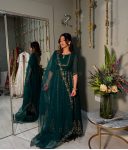 TRENDING GEORGETTE EMBROIDREY SEQUENCE WORK GOWN BOTTOM WITH DUPATTA PARTY WEAR WHOLESALE PRICE ETHNIC GARMENT (4)