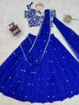 TRENDING GEORGETTE THREAD SEQUENCE WORK LEHENGA SAREE WITH UNSTITCHED BLOUSE PARTY WEAR WHOLESALE PRICE ETHNIC GARMENT (4)