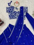 TRENDING GEORGETTE THREAD SEQUENCE WORK LEHENGA SAREE WITH UNSTITCHED BLOUSE PARTY WEAR WHOLESALE PRICE ETHNIC GARMENT (4)