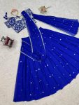 TRENDING GEORGETTE THREAD SEQUENCE WORK LEHENGA SAREE WITH UNSTITCHED BLOUSE PARTY WEAR WHOLESALE PRICE ETHNIC GARMENT (4)