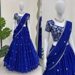 TRENDING GEORGETTE THREAD SEQUENCE WORK LEHENGA SAREE WITH UNSTITCHED BLOUSE PARTY WEAR WHOLESALE PRICE ETHNIC GARMENT (4)