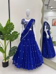 TRENDING GEORGETTE THREAD SEQUENCE WORK LEHENGA SAREE WITH UNSTITCHED BLOUSE PARTY WEAR WHOLESALE PRICE ETHNIC GARMENT (4)