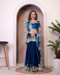 TRENDING JIMMY CHOO EMBROIDERY SEQUENCE THREAD CODING WORK SAREE WITH UNSTITCHED BLOUSE FESTIVE WEAR WHOLESALE PRICE ETHNIC GARMENT (4)