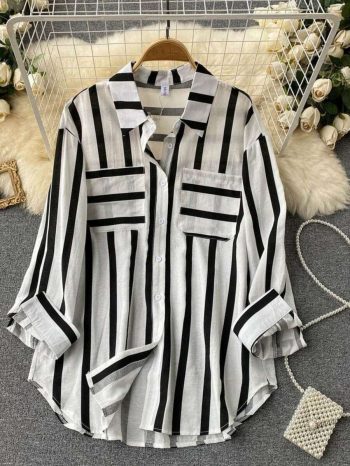 TRENDING RAYON DIGITAL PRINTED FULL SLEEVE TWO POCKET STYLE SHIRT  BLACK