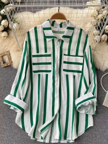 TRENDING RAYON DIGITAL PRINTED FULL SLEEVE TWO POCKET STYLE SHIRT  GREEN