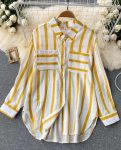 TRENDING RAYON DIGITAL PRINTED FULL SLEEVE TWO POCKET STYLE SHIRT YELLOW