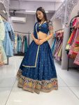TRENDING ROMAN SILK EMBROIDERY ZARI SEQUENCE WORK LEHENGA CHOLI WITH DUPATTA PARTY WEAR WHOLESALE PRICE ETHNIC GARMENT (9)