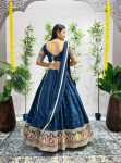 TRENDING ROMAN SILK EMBROIDERY ZARI SEQUENCE WORK LEHENGA CHOLI WITH DUPATTA PARTY WEAR WHOLESALE PRICE ETHNIC GARMENT (9)