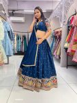 TRENDING ROMAN SILK EMBROIDERY ZARI SEQUENCE WORK LEHENGA CHOLI WITH DUPATTA PARTY WEAR WHOLESALE PRICE ETHNIC GARMENT (9)