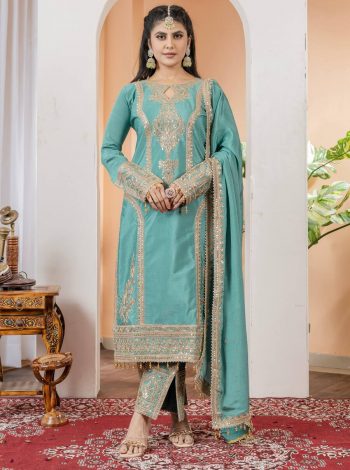 TRENDING SILK EMBROIDERY TOP PALAZZO WITH DUPATTA RAMA
