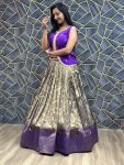 NEW ARRIVAL JACQUARD WEAVING WORK LEHENGA WITH CROP TOP PARTY WEAR WHOLESALE PRICE ETHNIC GARMENT (4)
