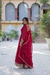 1ATTRACTIVE BLOOMING GEORGETTE EMBROIDERY SEQUENCE WORK GOWN WITH DUPATTA PARTY WEAR WHOLESALE PRICE ETHNIC GARMENT (7)
