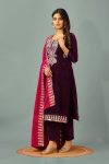1ATTRACTIVE VISCOSE VELVET SEQUENCE EMBROIDERY WORK TOP BOTTOM WITH DUPATTA FESTIVE WEAR WHOLESALE PRICE ETHNIC GARMENT (8)