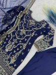 1DESIGNER CHINON EMBROIDERY AND SEQUENCE WORK WITH MOTI LACE BORDER WORK TOP BOTTOM WITH DUPATTA FESTIVE WEAR WHOLESALE PRICE ETHNIC GARMENT (13)