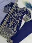 1DESIGNER CHINON EMBROIDERY AND SEQUENCE WORK WITH MOTI LACE BORDER WORK TOP BOTTOM WITH DUPATTA FESTIVE WEAR WHOLESALE PRICE ETHNIC GARMENT (13)