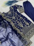 1DESIGNER CHINON EMBROIDERY AND SEQUENCE WORK WITH MOTI LACE BORDER WORK TOP BOTTOM WITH DUPATTA FESTIVE WEAR WHOLESALE PRICE ETHNIC GARMENT (13)