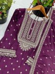 1DESIGNER CHINON SILK EMBROIDERY SEQUENCE WORK TOP SHARARA WITH DUPATTA FESTIVE WEAR WHOLESALE PRICE ETHNIC GARMENT (12)