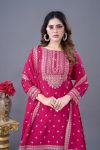 1DESIGNER CHINON SILK EMBROIDERY SEQUENCE WORK TOP SHARARA WITH DUPATTA FESTIVE WEAR WHOLESALE PRICE ETHNIC GARMENT (13)