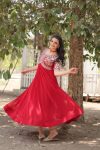 1DESIGNER FAUX BLOOMING EMBROIDERY ZARI SEQUENCE WORK GOWN FESTIVE WEAR WHOLESALE PRICE ETHNIC GARMENT (7)