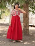 1DESIGNER FAUX BLOOMING EMBROIDERY ZARI SEQUENCE WORK GOWN FESTIVE WEAR WHOLESALE PRICE ETHNIC GARMENT (7)