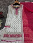 1DESIGNER GEORGETTE THREAD WITH SEQUENCE WORK TOP SHARARA WITH DUPATTA FESTIVE WEAR WHOLESALE PRICE ETHNIC GARMENT (13)