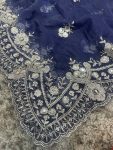 1DESIGNER ORGANZA SILVER ZARI EMBROIDERY WORK WITH FULL BODY BUTTI AND HANDMADE SEQUENCE CUT DANA BORDER WORK SAREE WITH UNSTITCHED BLOUSE PARTY WEAR WHOLESALE PRICE ETHNIC GARM (4)