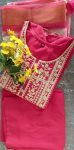 1DESIGNER RAYON SLUB EMBROIDERY WORK TOP BOTTOM WITH DUPATTA FESTIVE WEAR WHOLESALE PRICE ETHNIC GARMENT (8)
