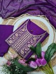 1DESIGNER RAYON SLUB SEQUENCE CODING EMBROIDERY WORK TOP BOTTOM WITH DUPATTA FESTIVE WEAR WHOLESALE PRICE ETHNIC GARMNET (7)