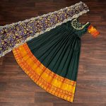 1DESIGNER SILK JACQUARD WEAVING AND EMBROIDERED WORK GOWN WITH DUPATTA FESTIVE WEAR WHOLESALE PRICE ETHNIC GARMENT (6)