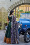 1DESIGNER SILK JACQUARD WEAVING AND EMBROIDERED WORK GOWN WITH DUPATTA FESTIVE WEAR WHOLESALE PRICE ETHNIC GARMENT (6)