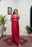 1FANCY CHINON SILK PLAIN READY TO WEAR SAREE WITH EMBROIDERY SEQUENCE WOTK STITCHED BLOUSE AND KOTI PARTY WEAR WHOLESALE PRICE ETHNIC GARMENT (16)