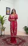 1FANCY CHINON SILK PLAIN READY TO WEAR SAREE WITH EMBROIDERY SEQUENCE WOTK STITCHED BLOUSE AND KOTI PARTY WEAR WHOLESALE PRICE ETHNIC GARMENT (16)