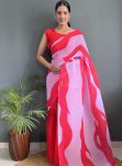 FANCY GEORGETTE DIGITAL PRINTED GOWN SAREE WITH ATTACHED DUPATTA RANI