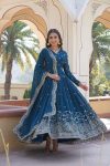 1FANCY GEORGETTE ZARI AND SEQUENCE EMBROIDERY WORK GOWN WITH DUPATTA FESTIVE WEAR WHOLESALE PRICE ETHNIC GARMENT (7)