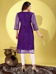 1FANCY NET SEQUENCE WITH EMBROIDERY WORK KURTI FESTIVE WEAR WHOLESALE PRICE ETHNIC GARMENT (9)