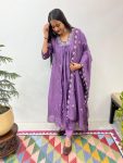 1FANCY VICHITRA SILK HAND WORK GOWN BOTTOM WITH DUPATTA PARTY WEAR WHOLESALE PRICE ETHNIC GARMENT (22)