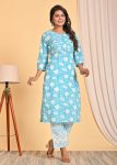 1GORGEOUS COTTON FLORAL PRINT WITH EMBROIDERY AND FANCY SLIT WORK TOP BOTTOM WITH DUPATTA FESTIVE WEAR WHOLESALE PRICE ETHNIC GARMENT (9)