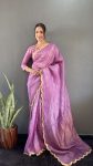 1MOST PICKED GOLD CRUSH SILK SEQUENCE ARC BOREDR WORK READY TO WEAR SAREE WITH STITCHED BLOUSE PARTY WEAR WHOLESALE PRICE ETHNIC GARMENT (7)