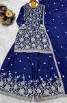 1NEW ARRIVAL CHINON SILK EMBROIDERY SEQUENCE WORK TOP PALAZZO WITH DUPATTA FESTIVE WEAR WHOLESALE PRICE ETHNIC GARMENT (10)