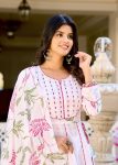 1NEW ARRIVAL COTTON CHIKAN EMBROIDERY WORK WITH MIRROR GOTA PATTI LACE WORK GOWN BOTTOM WITH DUPATTA FESTIVE WEAR WHOLESALE PRICE ETHNIC GARMENT (9)
