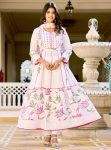 1NEW ARRIVAL COTTON CHIKAN EMBROIDERY WORK WITH MIRROR GOTA PATTI LACE WORK GOWN BOTTOM WITH DUPATTA FESTIVE WEAR WHOLESALE PRICE ETHNIC GARMENT (9)