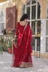 1NEW ARRIVAL FAUX BLOOMING EMBROIDERY ZARI SEQUENCE WORK GOWN WITH DUPATTA FESTIVE WEAR WHOLESALE PRICE ETHNIC GARMENT (10)
