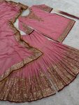1NEW ARRIVAL GEORGETTE EMBROIDERY SEQUENCE WORK TOP SHARARA WITH DUPATTA FESTIVE WEAR WHOLESALE PRICE ETHNIC GARMENT (11)