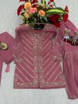 1NEW ARRIVAL GEORGETTE EMBROIDERY SEQUENCE WORK TOP SHARARA WITH DUPATTA FESTIVE WEAR WHOLESALE PRICE ETHNIC GARMENT (6)
