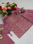 1NEW ARRIVAL GEORGETTE EMBROIDERY SEQUENCE WORK TOP SHARARA WITH DUPATTA FESTIVE WEAR WHOLESALE PRICE ETHNIC GARMENT (6)
