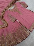 1NEW ARRIVAL GEORGETTE EMBROIDERY SEQUENCE WORK TOP SHARARA WITH DUPATTA FESTIVE WEAR WHOLESALE PRICE ETHNIC GARMENT (11)