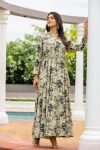 1NEW ARRIVAL MUSLIN COTTON FLORAL DIGITAL PRINT AND REAL MIRROR WORK GOWN WITH WASIT BELT FESTIVE WEAR WHOLESALE PRICE ETHNIC GARMENT (7)